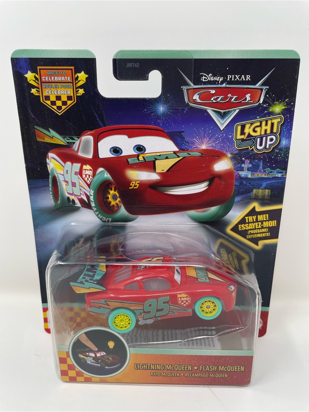 Disney Pixar Cars Race To Celebrate Lightning McQueen Light Up Sealed Brand New